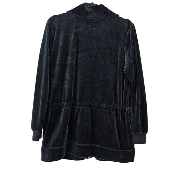 Lauren Ralph Lauren Velour Full Zip Black Track Jacket Coat - Picture 8 of 10